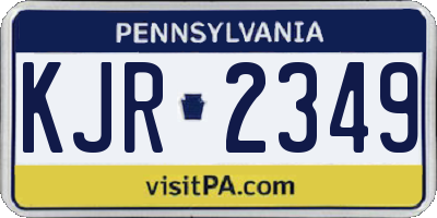 PA license plate KJR2349