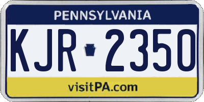 PA license plate KJR2350