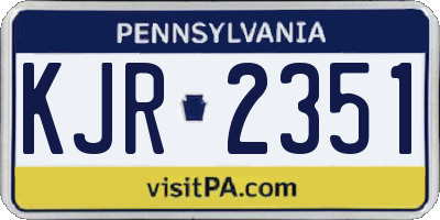 PA license plate KJR2351