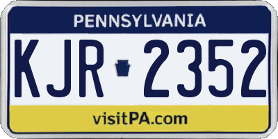 PA license plate KJR2352