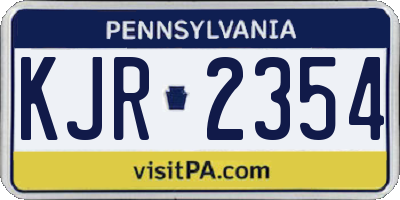 PA license plate KJR2354