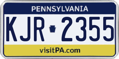 PA license plate KJR2355