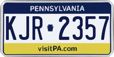 PA license plate KJR2357
