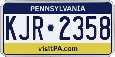 PA license plate KJR2358