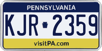 PA license plate KJR2359