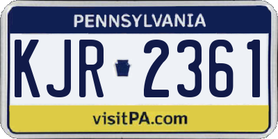 PA license plate KJR2361