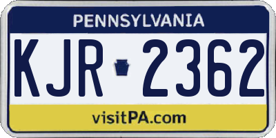 PA license plate KJR2362