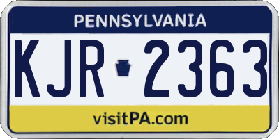 PA license plate KJR2363