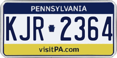 PA license plate KJR2364
