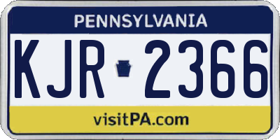 PA license plate KJR2366