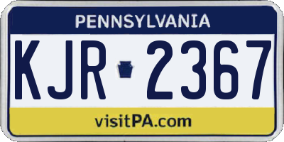 PA license plate KJR2367