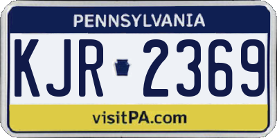 PA license plate KJR2369