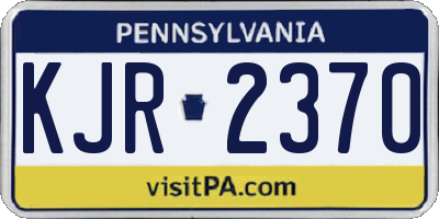 PA license plate KJR2370