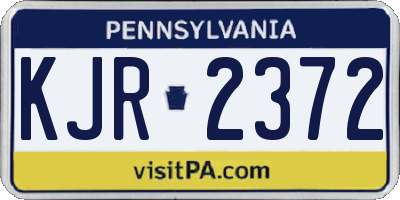 PA license plate KJR2372