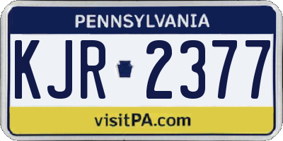 PA license plate KJR2377