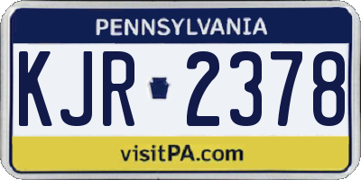 PA license plate KJR2378