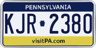PA license plate KJR2380
