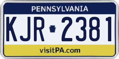 PA license plate KJR2381