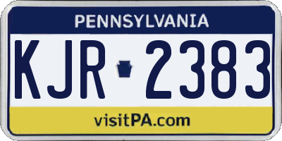 PA license plate KJR2383