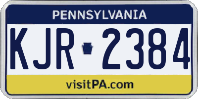 PA license plate KJR2384