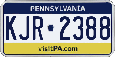 PA license plate KJR2388