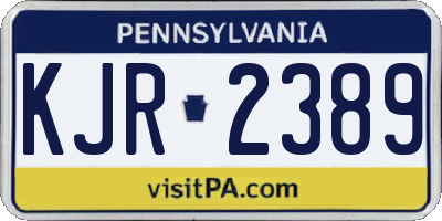 PA license plate KJR2389