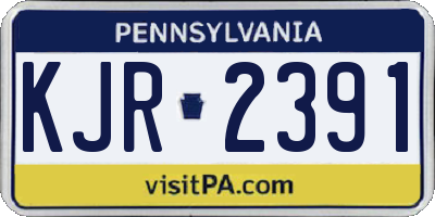 PA license plate KJR2391