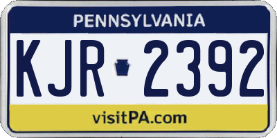 PA license plate KJR2392