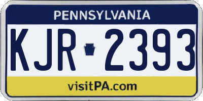 PA license plate KJR2393