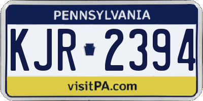 PA license plate KJR2394