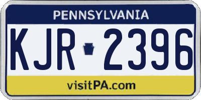 PA license plate KJR2396