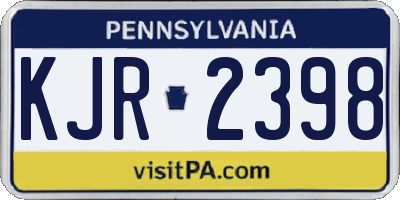 PA license plate KJR2398