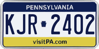 PA license plate KJR2402