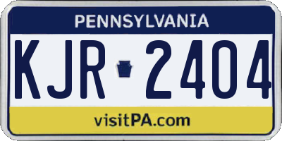 PA license plate KJR2404