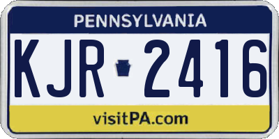 PA license plate KJR2416