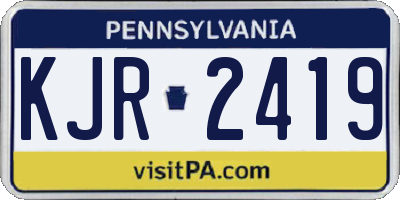 PA license plate KJR2419