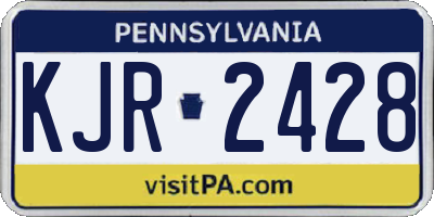 PA license plate KJR2428