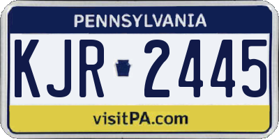PA license plate KJR2445