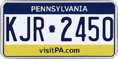 PA license plate KJR2450