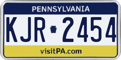 PA license plate KJR2454