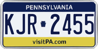 PA license plate KJR2455