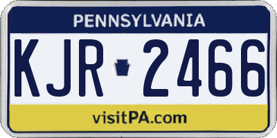 PA license plate KJR2466