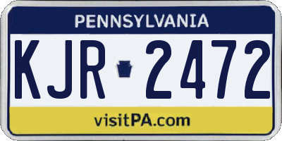 PA license plate KJR2472