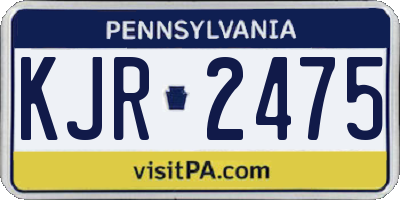 PA license plate KJR2475