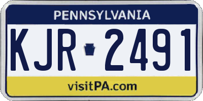 PA license plate KJR2491