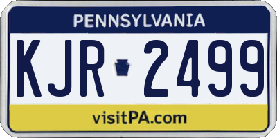 PA license plate KJR2499