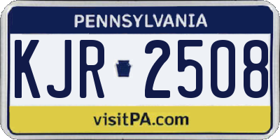 PA license plate KJR2508
