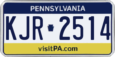 PA license plate KJR2514