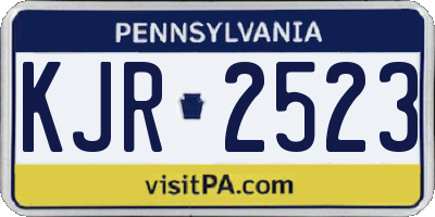 PA license plate KJR2523