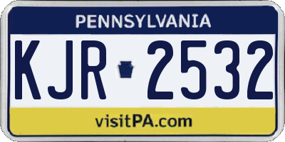 PA license plate KJR2532